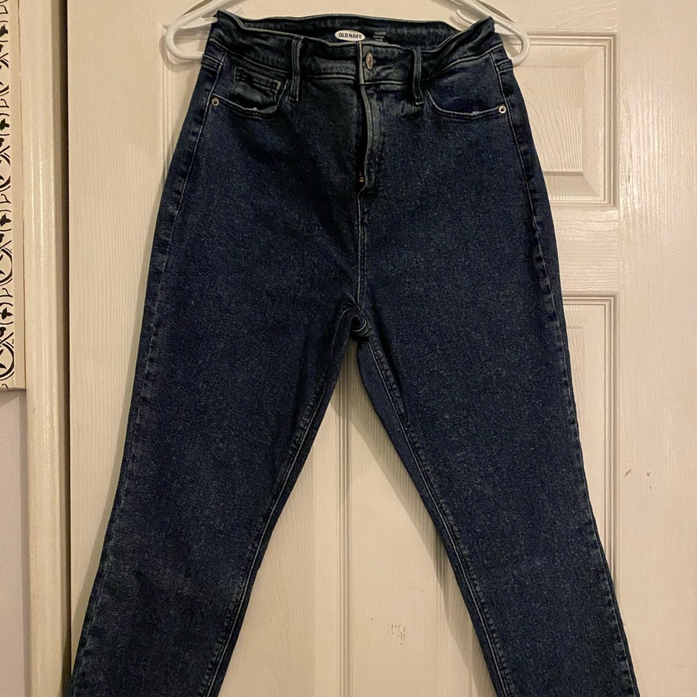 High Rise Super Skinny Acid Wash Jeans